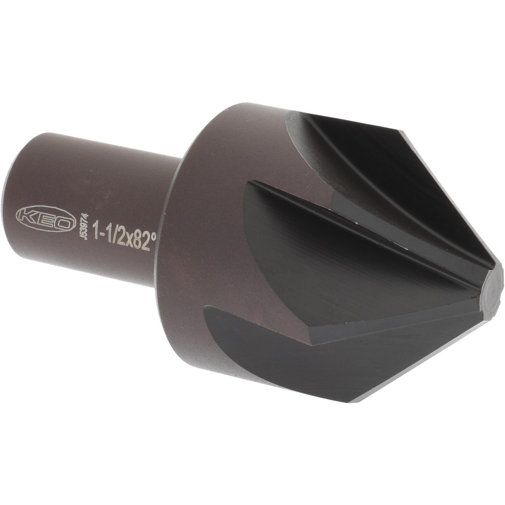 Cleveland Countersink: 1-1/2" Head Dia, 82.00 deg Included Angle, 3 Flute, High-Speed Steel, Right Hand Cut - C46190