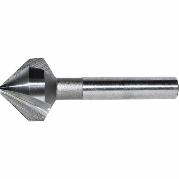 MSC Countersink: 25.4000 mm Head Dia, 82.00 deg Included Angle, 3 Flute, Cobalt Steel, Right Hand Cut - 84483425400