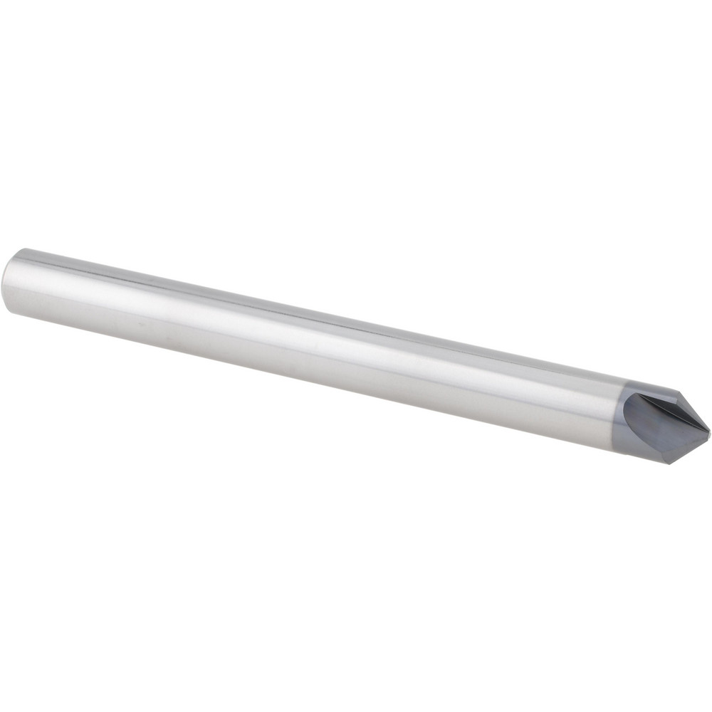 Accupro Chamfer Mill: 3/8" Dia, 3/8" Shank Dia, 90 deg, 3 Flute, Solid Carbide, Single End - EM99943850