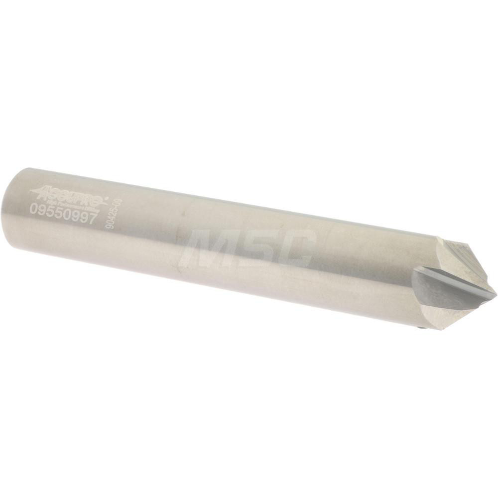 Harvey Tool Chamfer Mill: 1/2" Dia, 1/2" Shank Dia, 60 deg, 2 Flute, Solid Carbide, Single End - 900132