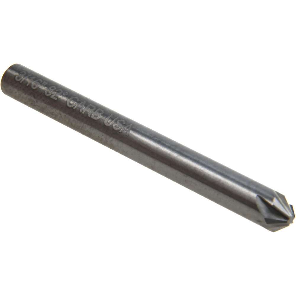 Hertel Countersink: 3/16" Head Dia, 82.00 deg Included Angle, 6 Flute, Solid Carbide, Right Hand Cut - 336-002060