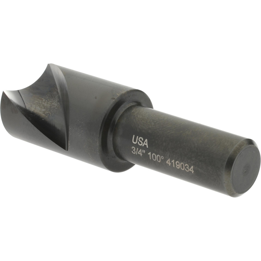 Hertel Countersink: 3/4" Head Dia, 100.00 deg Included Angle, 1 Flute, High-Speed Steel, Right Hand Cut - GX89340335