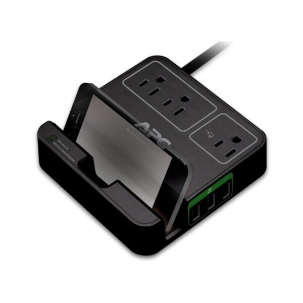 Apc SurgeArrest 3-Outlet Surge Protector with 3 USB Ports (Black) - P3U3B