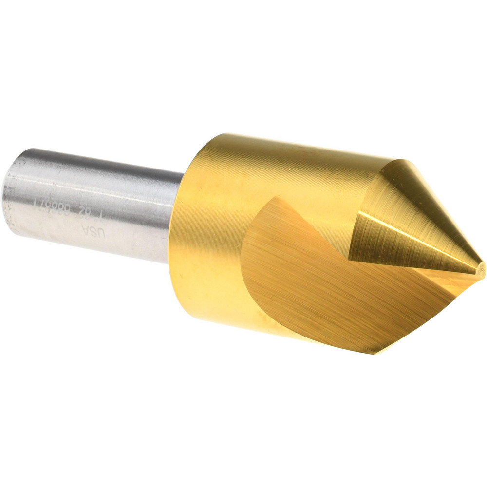 Melin Tool Countersink: 5/8" Head Dia, 82.00 deg Included Angle, 1 Flute, Cobalt Steel, Right Hand Cut - 18162