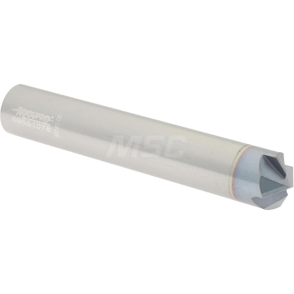 Harvey Tool Chamfer Mill: 5/8" Dia, 5/8" Shank Dia, 120 deg, 6 Flute, Solid Carbide, Single End - 952860-C3