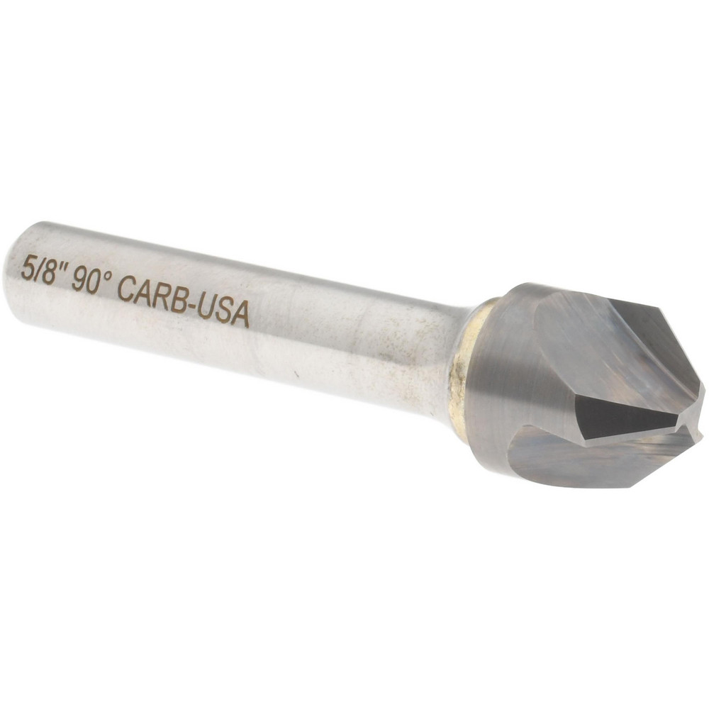Hertel Countersink: 5/8" Head Dia, 90.00 deg Included Angle, 3 Flute, Solid Carbide, Right Hand Cut - 333-007070