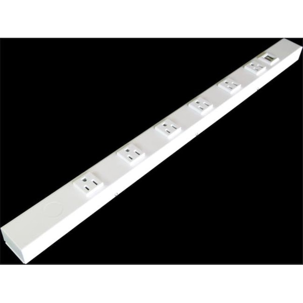 X1 X1 HU206W 24 in. 6 Outlet Hardwired Power Strip; USB; White - HU206W