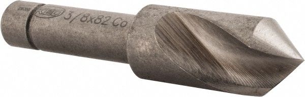 Cleveland Countersink: 3/8" Head Dia, 82.00 deg Included Angle, 3 Flute, High-Speed Steel, Right Hand Cut - C46157