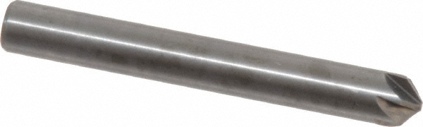 Hertel Countersink: 1/4" Head Dia, 60.00 deg Included Angle, 6 Flute, Solid Carbide, Right Hand Cut - 336-203050