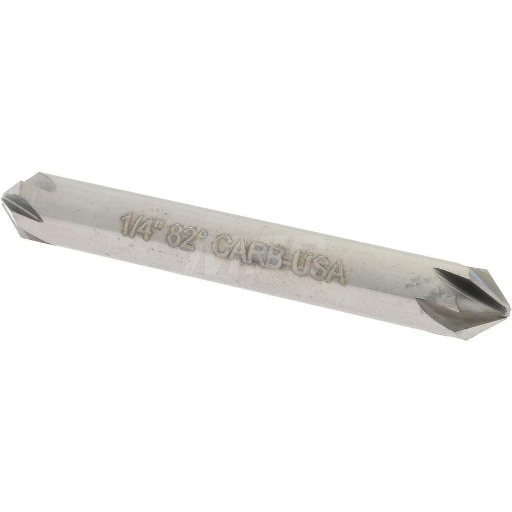 Hertel Countersink: 1/4" Head Dia, 60.00 deg Included Angle, 6 Flute, Solid Carbide, Right Hand Cut - 336-203050