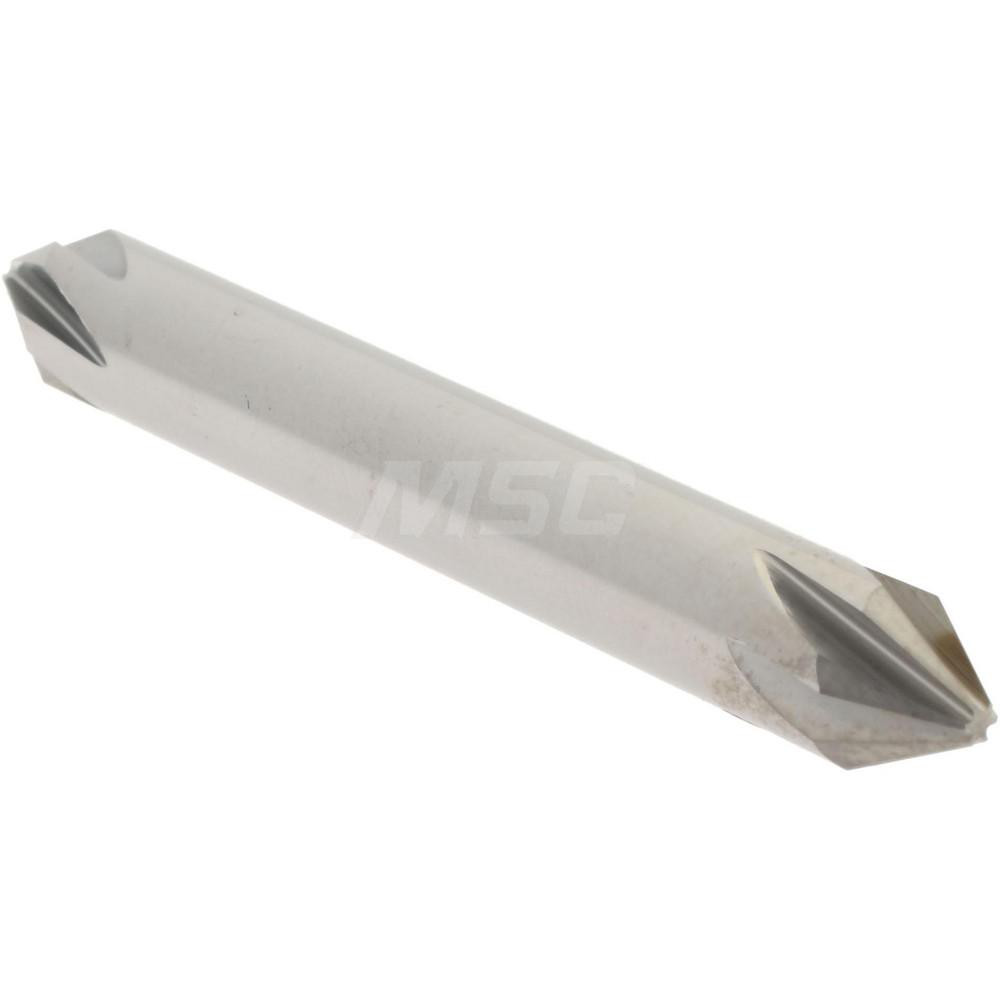 Hertel Countersink: 1/4" Head Dia, 60.00 deg Included Angle, 6 Flute, Solid Carbide, Right Hand Cut - 336-203050