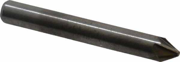 Hertel Countersink: 1/4" Head Dia, 60.00 deg Included Angle, 6 Flute, Solid Carbide, Right Hand Cut - 336-203050