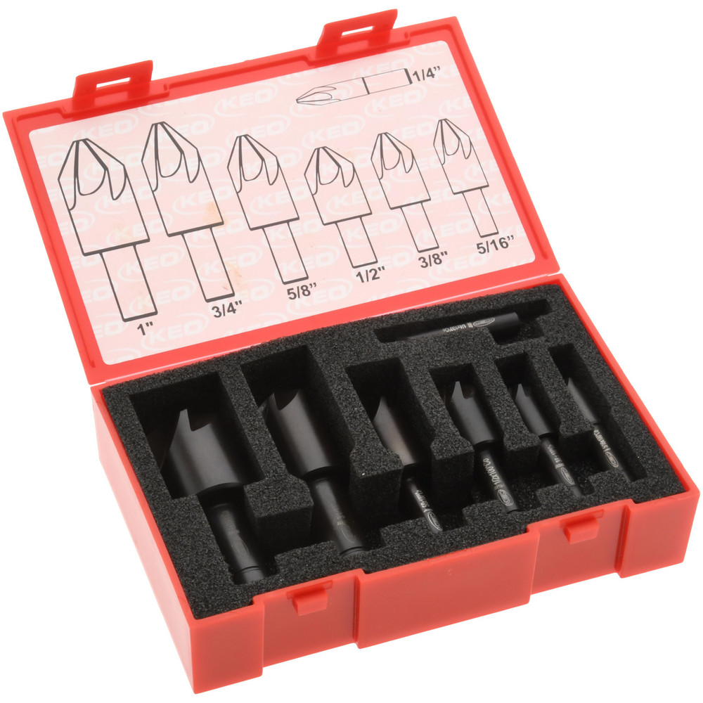 M.A. Ford® Countersink Set: 8 Pc, 1/8 to 1" Head Dia, 6 Flute, 100 deg Included Angle - 79800004