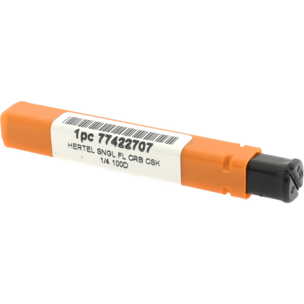 Hertel Countersink: 1/4" Head Dia, 100.00 deg Included Angle, 1 Flute, Solid Carbide, Right Hand Cut - 331-003080