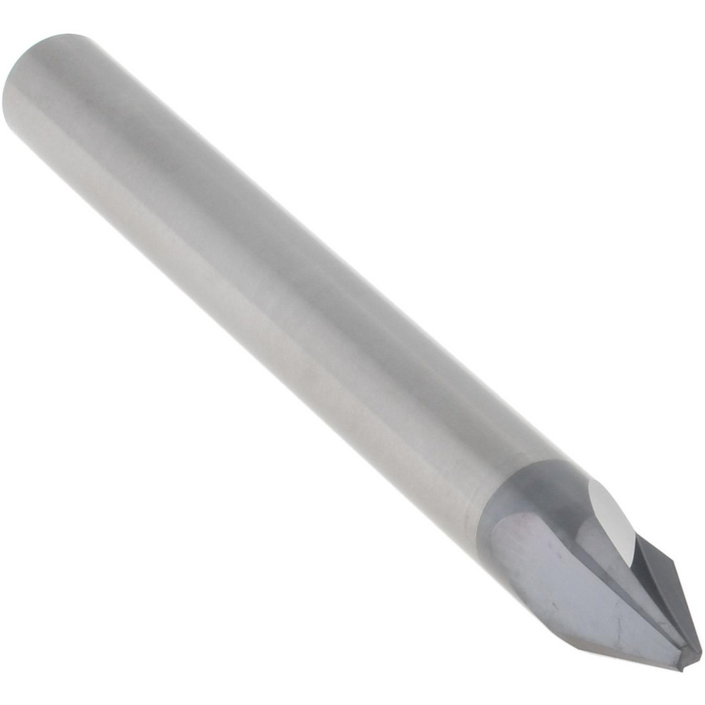 Accupro Chamfer Mill: 1/4" Dia, 1/4" Shank Dia, 40 deg, 3 Flute, Solid Carbide, Single End - EM99943857