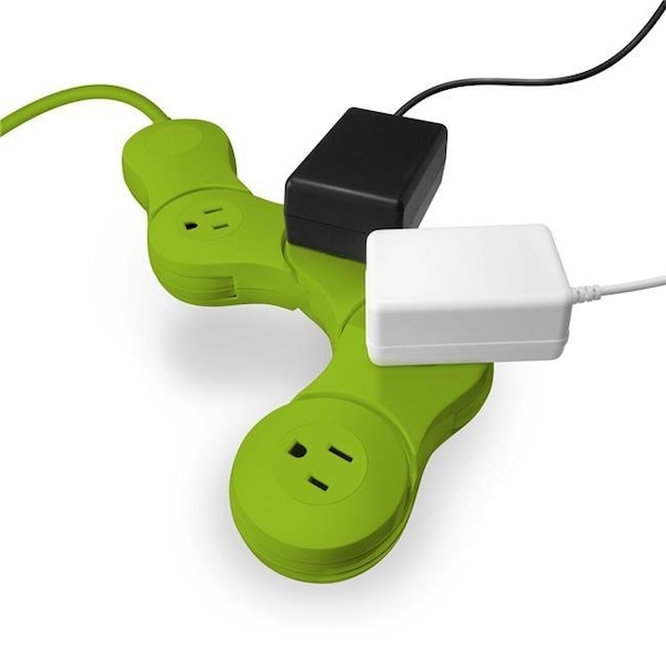 Quirky Quirky VPVJP-GR01 Pivot Power Junior - 4 Outlet; Green - VPVJP-GR01
