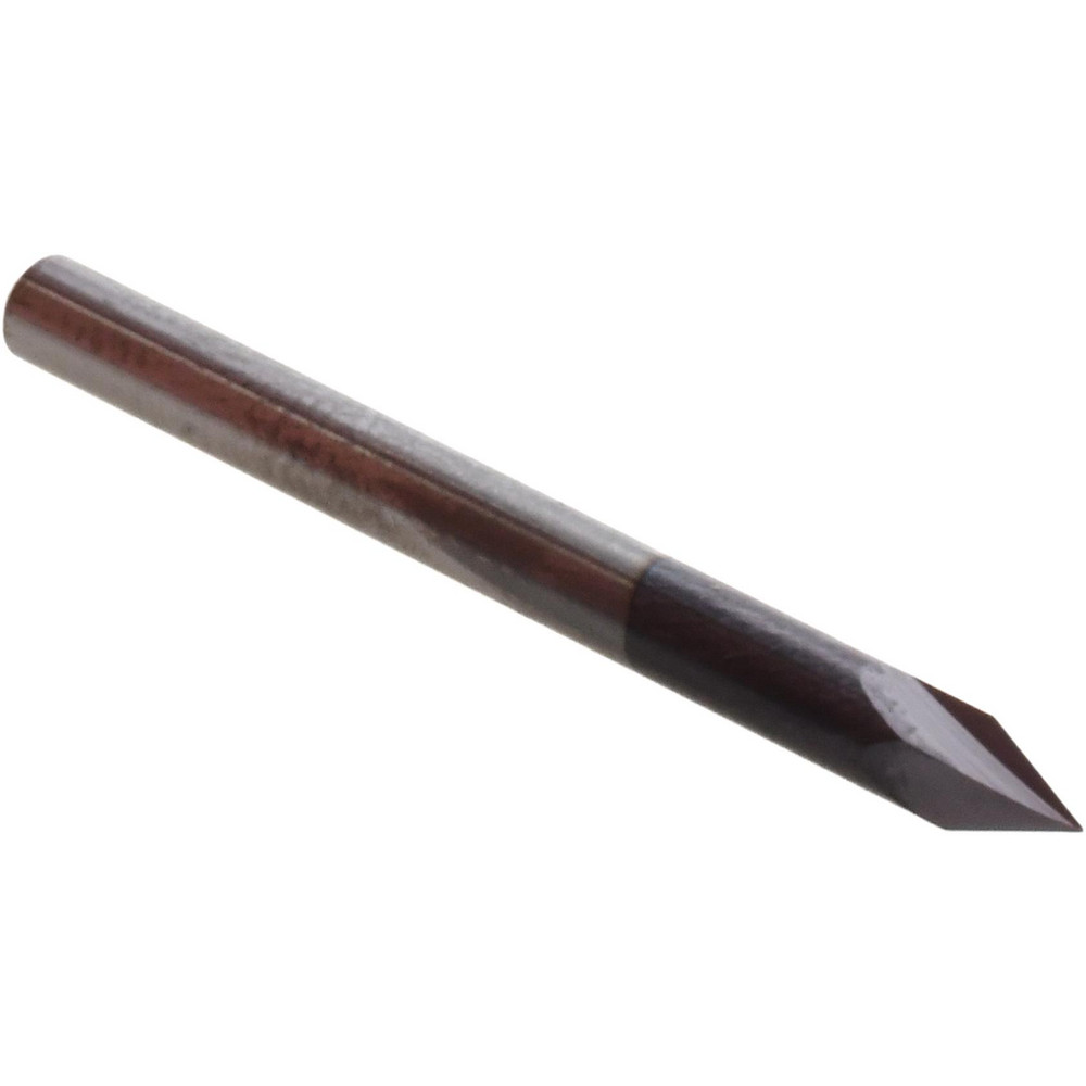 Titan USA Chamfer Mill: 1/4" Dia, 1/4" Shank Dia, 90 deg, 4 Flute, Solid Carbide, Single End - TC95442