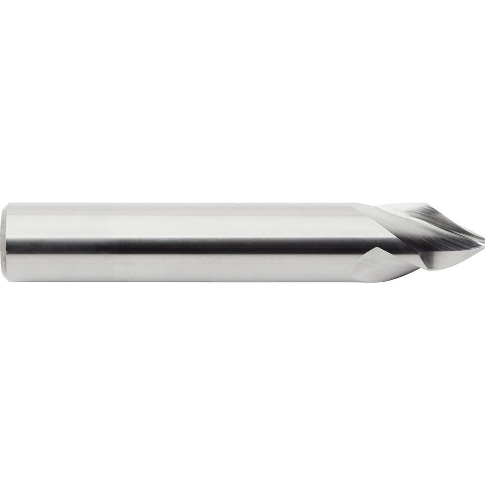 M.A. Ford® Chamfer Mill: 3/8" Dia, 3/8" Shank Dia, 60 deg, 3 Flute, Solid Carbide, Single End - 3HC037501