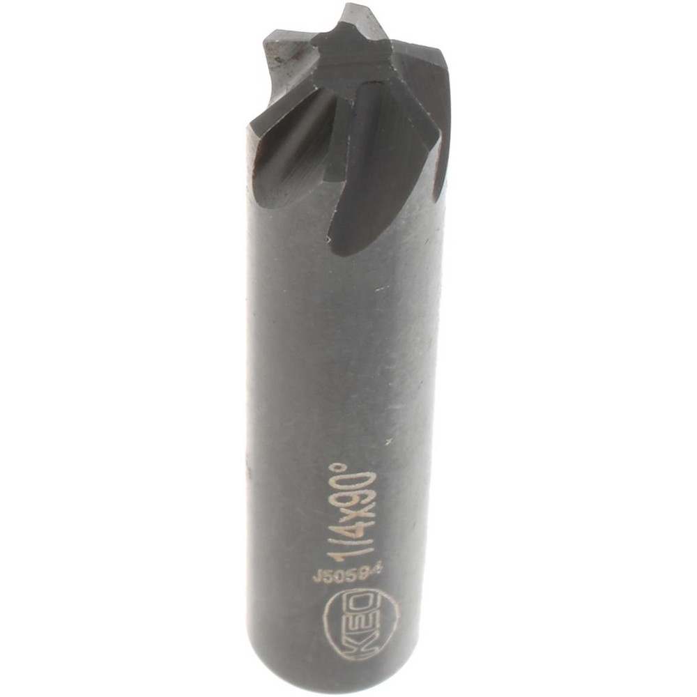 Keo Countersink: 1/4" Head Dia, 90.00 deg Included Angle, 6 Flute, High-Speed Steel, Right Hand Cut - 919-000-375