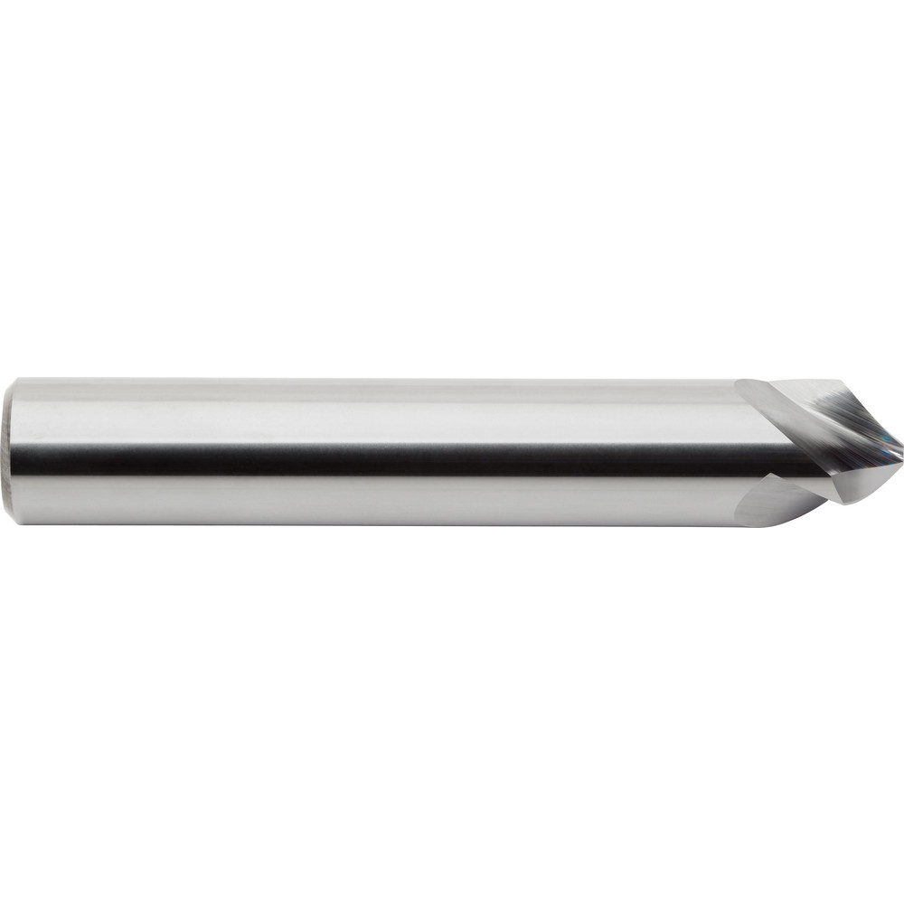 M.A. Ford® Chamfer Mill: 3/8" Dia, 3/8" Shank Dia, 90 deg, 3 Flute, Solid Carbide, Single End - 3HC037503