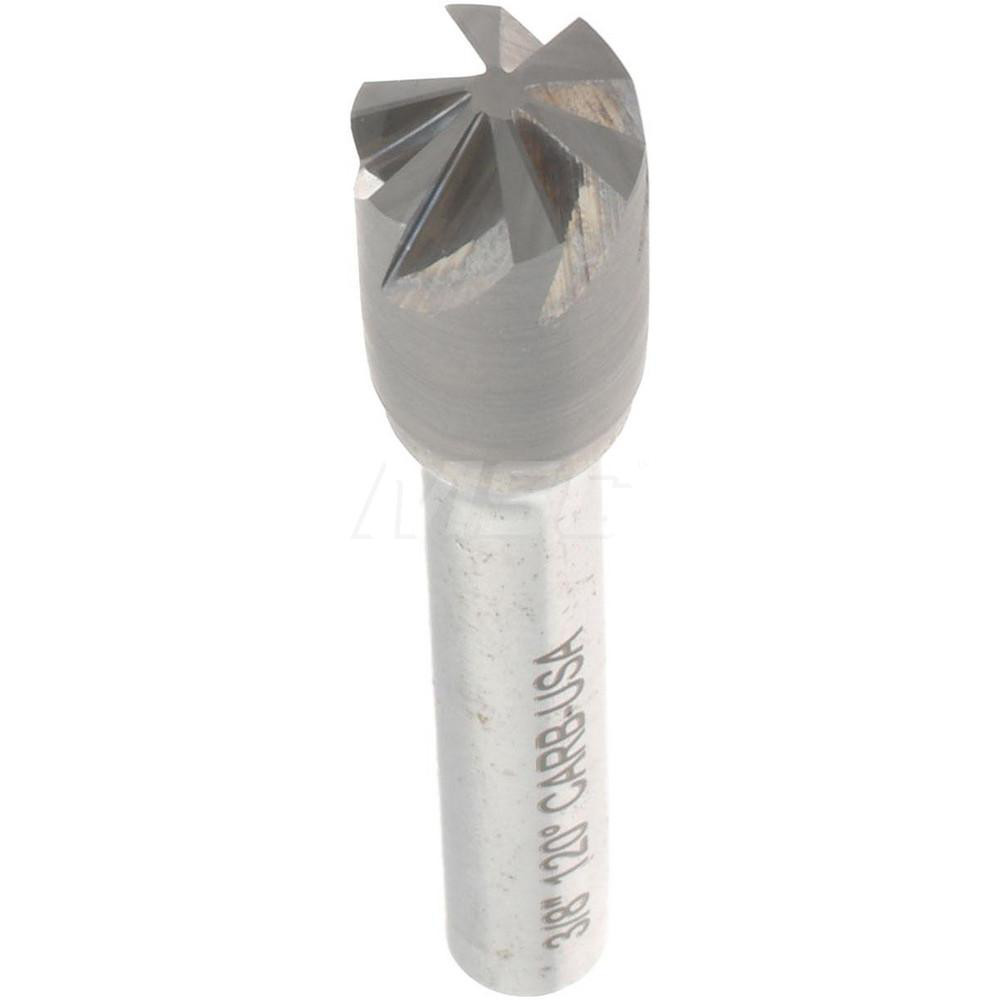 Hertel Countersink: 3/8" Head Dia, 120.00 deg Included Angle, 6 Flute, Solid Carbide, Right Hand Cut - 336-005090
