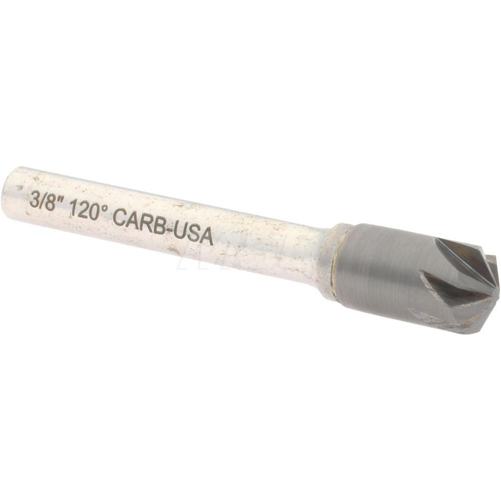 Hertel Countersink: 3/8" Head Dia, 120.00 deg Included Angle, 6 Flute, Solid Carbide, Right Hand Cut - 336-005090