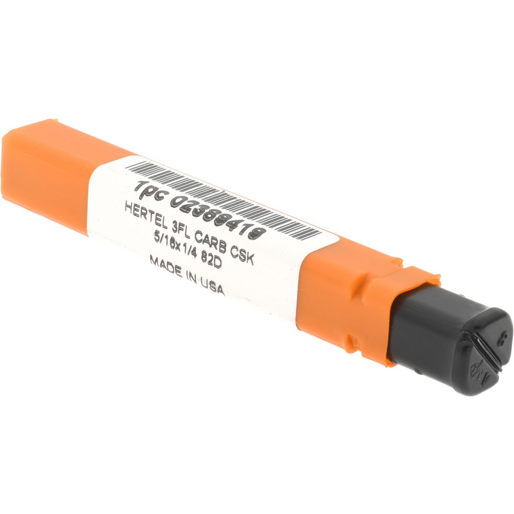 Hertel Countersink: 5/16" Head Dia, 82.00 deg Included Angle, 3 Flute, Solid Carbide, Right Hand Cut - 333-004060