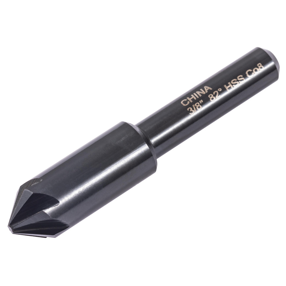 Hertel Countersink: 3/8" Head Dia, 82.00 deg Included Angle, 6 Flute, High-Speed Steel, Right Hand Cut - GX89330682