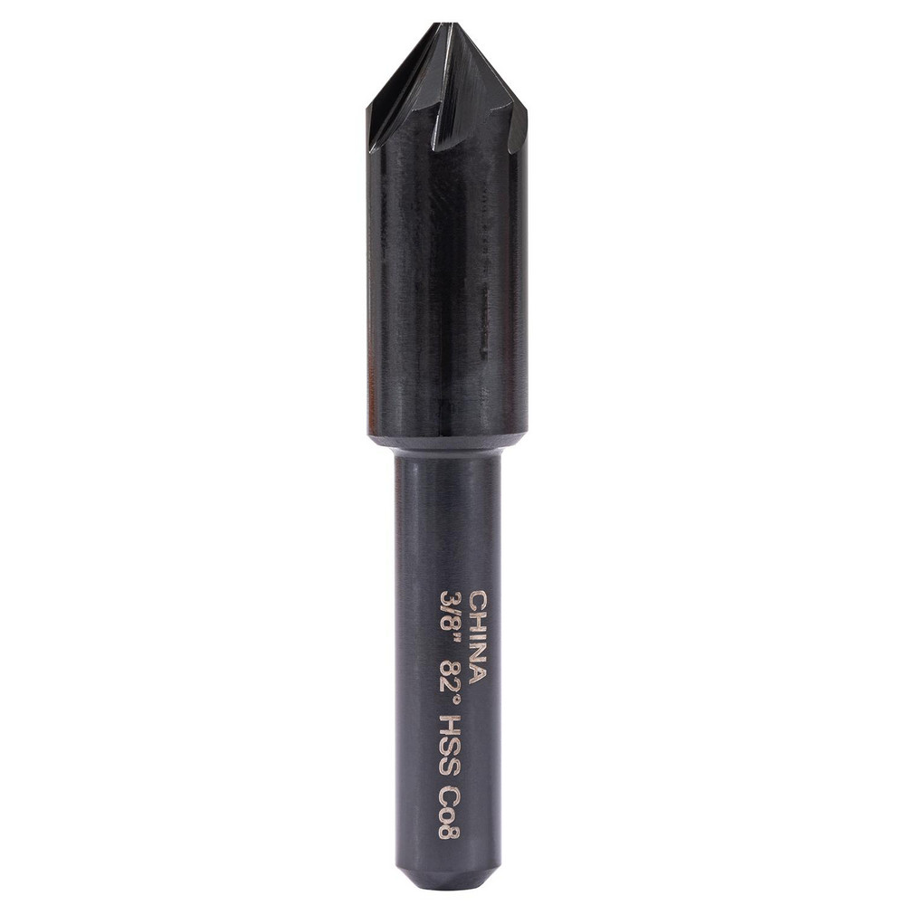 Hertel Countersink: 3/8" Head Dia, 82.00 deg Included Angle, 6 Flute, High-Speed Steel, Right Hand Cut - GX89330682