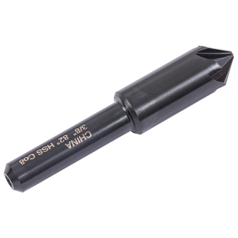 Hertel Countersink: 3/8" Head Dia, 82.00 deg Included Angle, 6 Flute, High-Speed Steel, Right Hand Cut - GX89330682