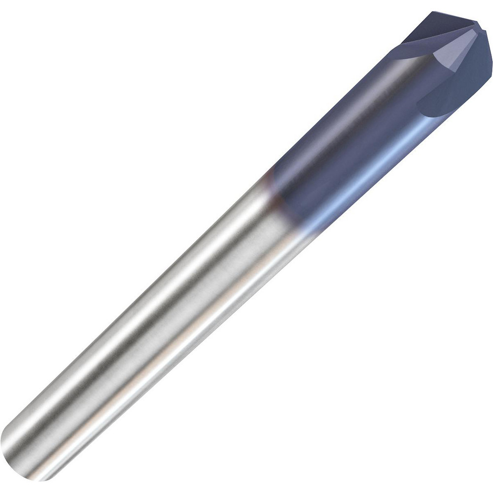 Harvey Tool Chamfer Mill: 1/4" Dia, 1/4" Shank Dia, 90 deg, 3 Flute, Solid Carbide, Single End - 18545-C3