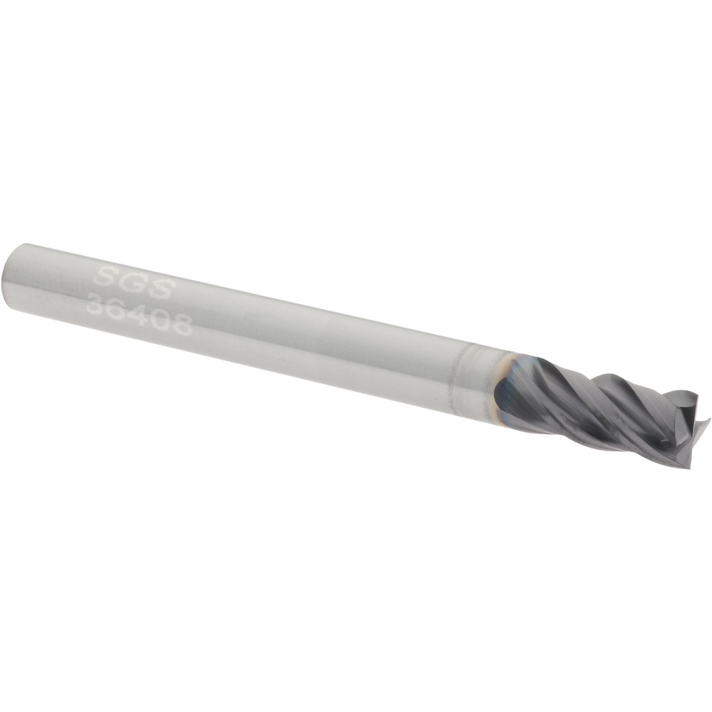 Harvey Tool Chamfer Mill: 1/4" Dia, 1/4" Shank Dia, 90 deg, 3 Flute, Solid Carbide, Single End - 18545-C3