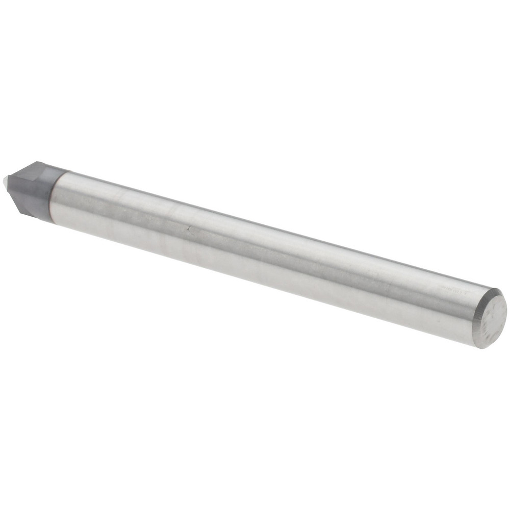 Harvey Tool Chamfer Mill: 1/4" Dia, 1/4" Shank Dia, 90 deg, 3 Flute, Solid Carbide, Single End - 18545-C3