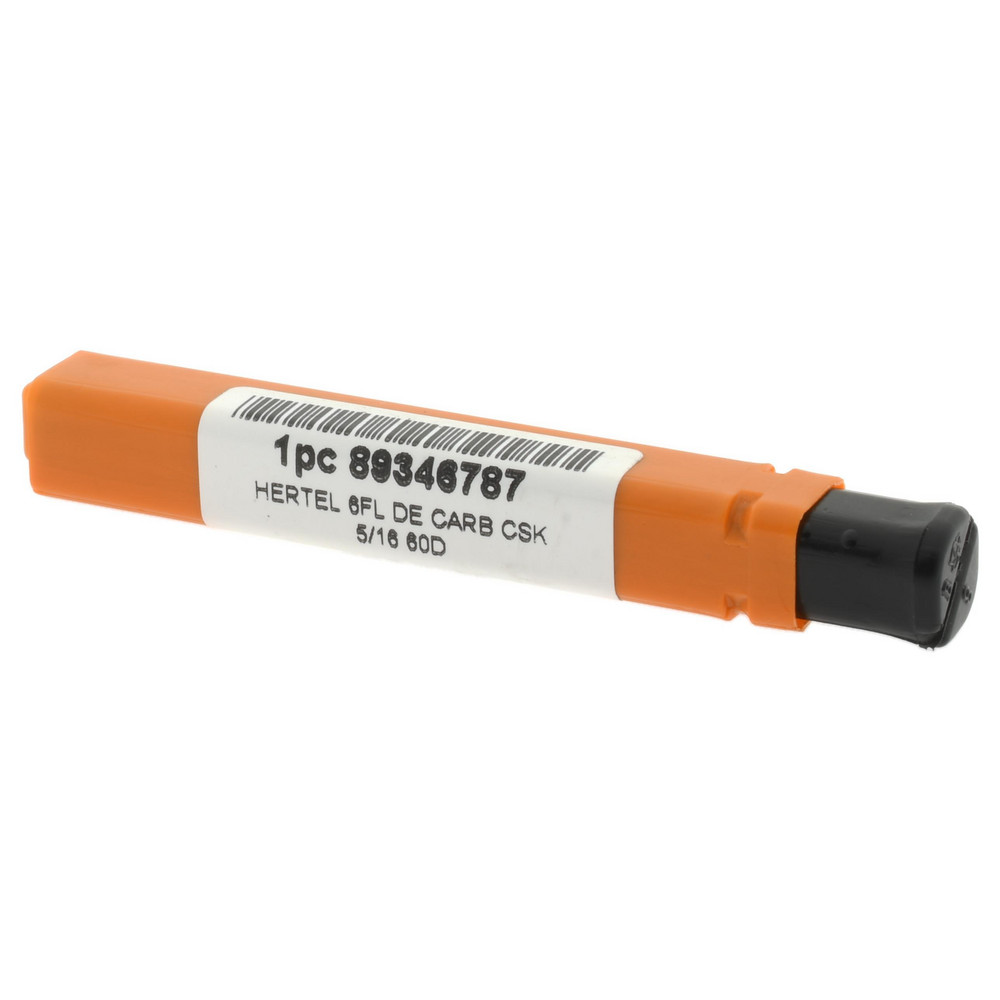 Hertel Countersink: 5/16" Head Dia, 60.00 deg Included Angle, 6 Flute, Solid Carbide, Right Hand Cut - 336-204050