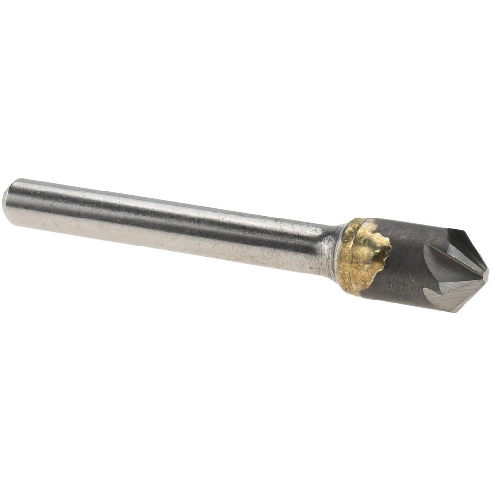 Hertel Countersink: 3/8" Head Dia, 100.00 deg Included Angle, 6 Flute, Solid Carbide, Right Hand Cut - 336-005080