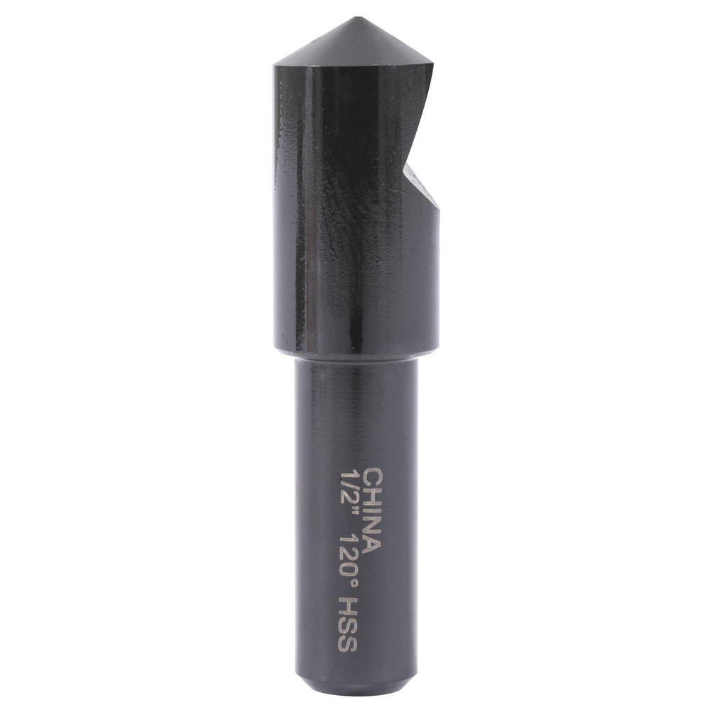 Hertel Countersink: 1/2" Head Dia, 120.00 deg Included Angle, 1 Flute, High-Speed Steel, Right Hand Cut - GX89339816