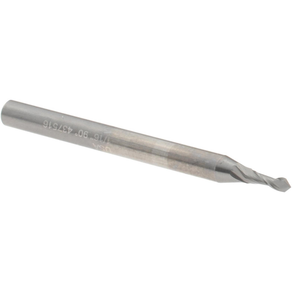 Harvey Tool Chamfer Mill: 3/8" Dia, 3/8" Shank Dia, 90 deg, 5 Flute, Solid Carbide, Single End - 908424-C3