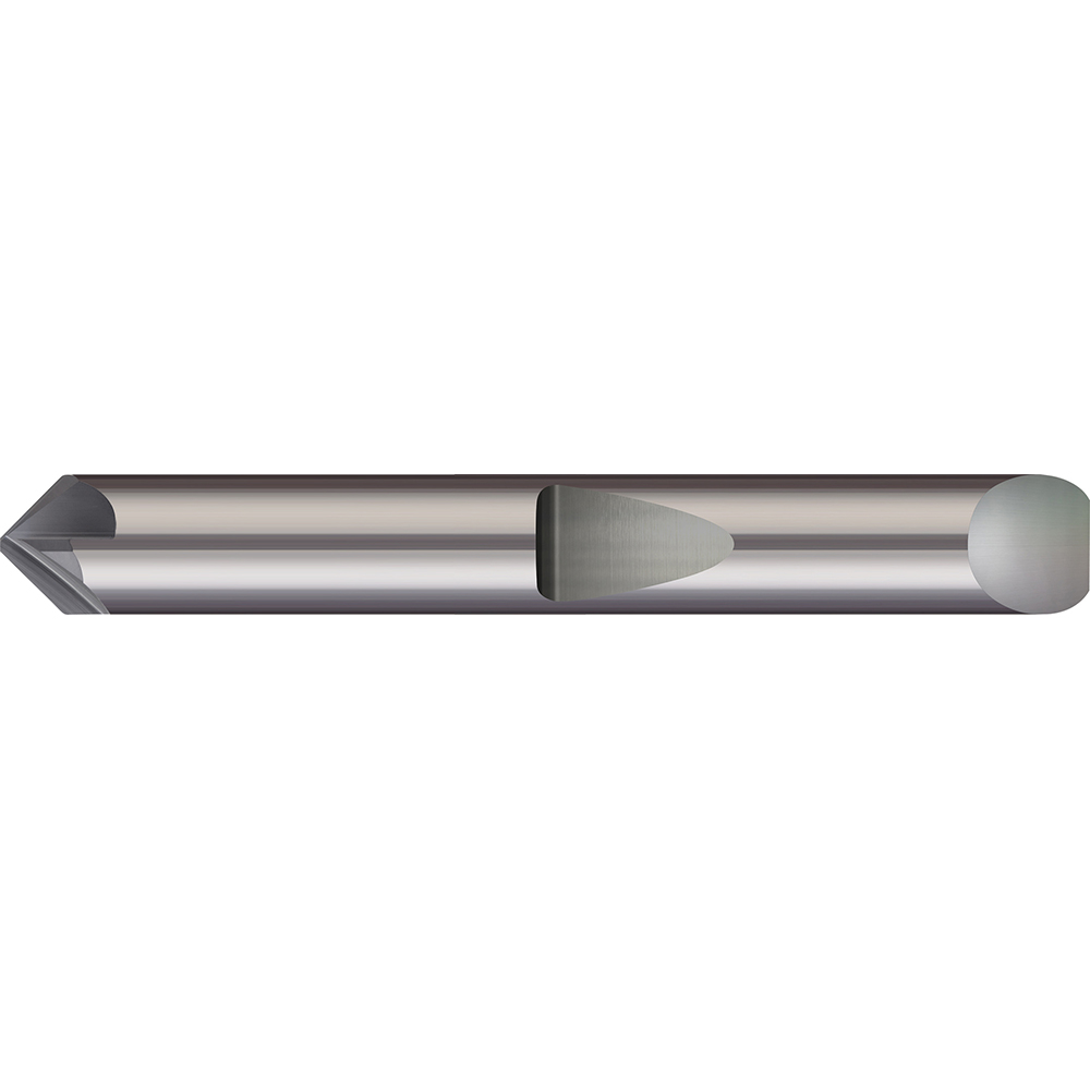 Micro 100 Chamfer Mill: 1/4" Dia, 1/4" Shank Dia, 100 deg, 6 Flute, Solid Carbide, Single End - QCS-250-100X