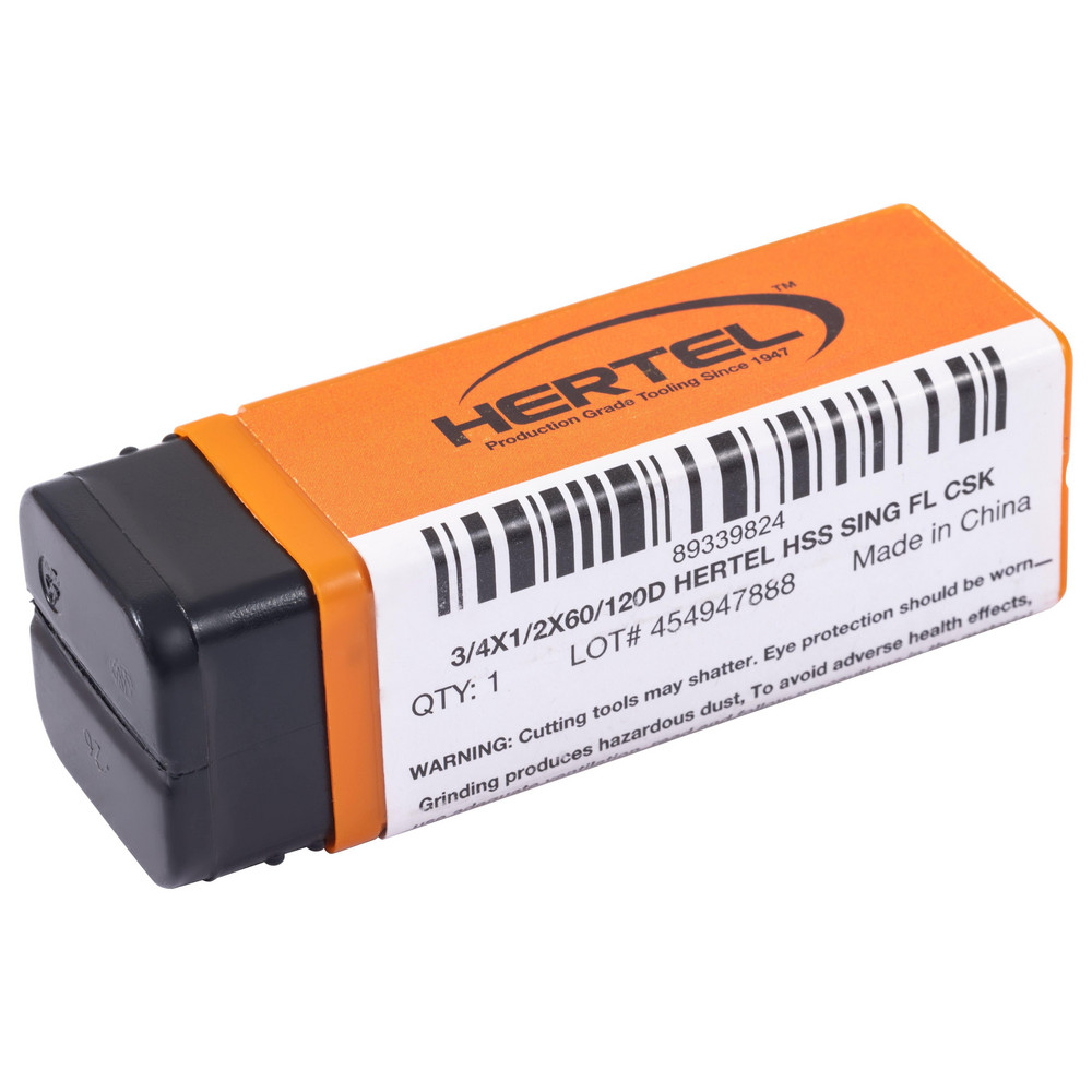 Hertel Countersink: 3/4" Head Dia, 120.00 deg Included Angle, 1 Flute, High-Speed Steel, Right Hand Cut - GX89339824