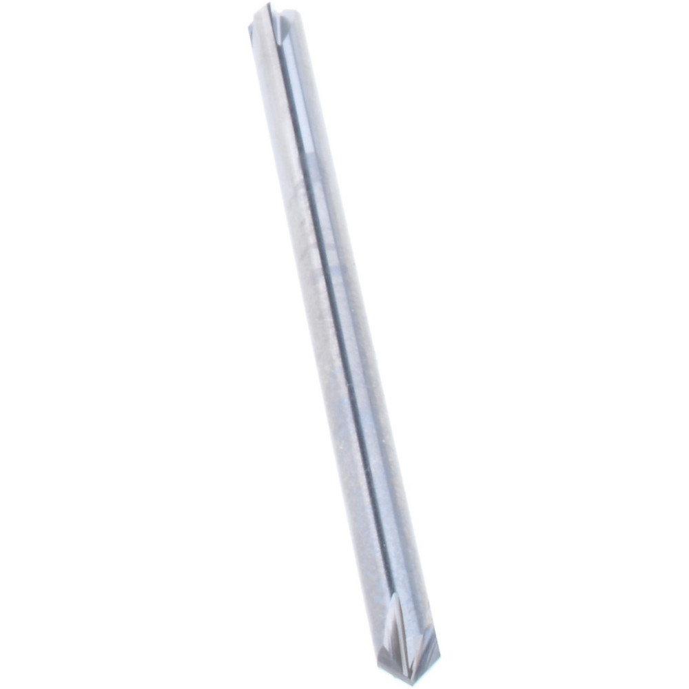 Made in USA Chamfer Mill: 1/8" Dia, 1/8" Shank Dia, 90 deg, 4 Flute, Solid Carbide, Double End - 64-1412