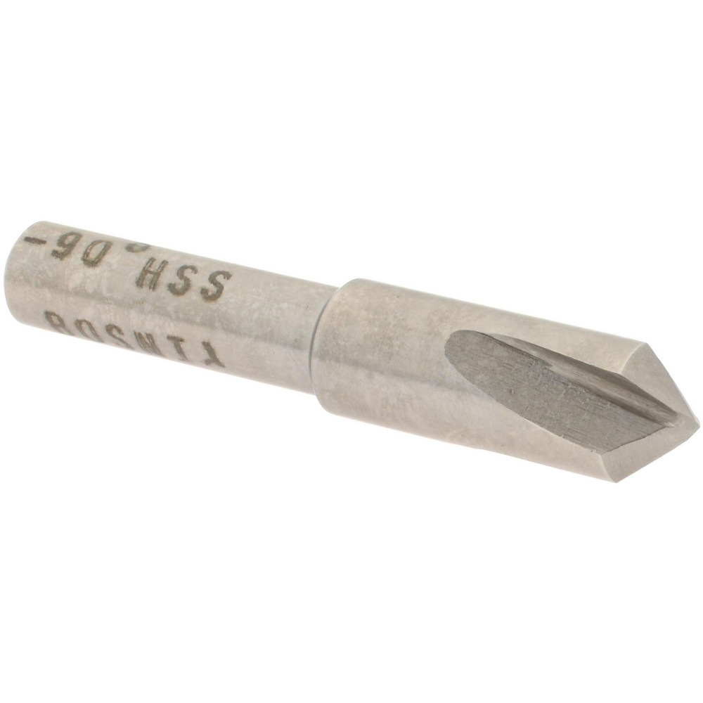 Keo Countersink: 1/2" Head Dia, 90.00 deg Included Angle, 3 Flute, High-Speed Steel, Right Hand Cut - 917-000-023