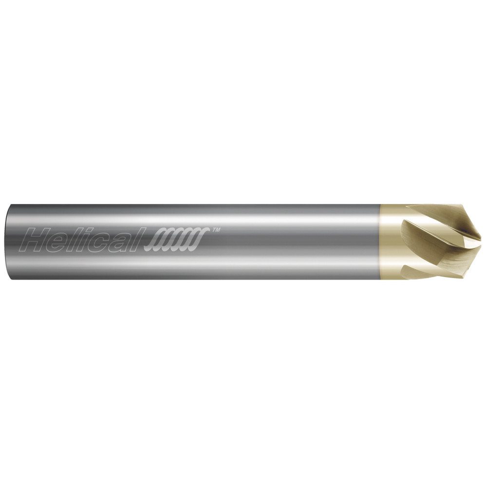 Helical Solutions Chamfer Mill: 3/16" Dia, 3/16" Shank Dia, 60 deg, 5 Flute, Solid Carbide, Single End - 88441