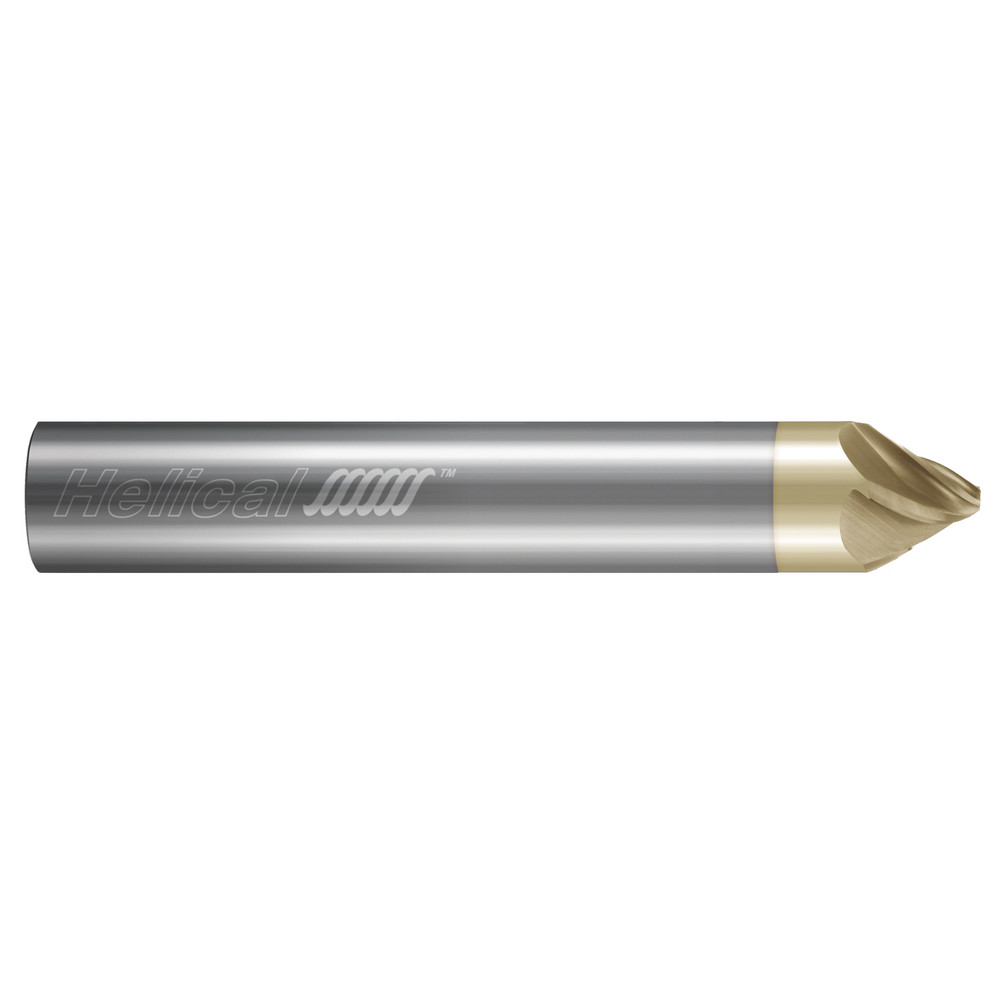 Helical Solutions Chamfer Mill: 3/16" Dia, 3/16" Shank Dia, 60 deg, 5 Flute, Solid Carbide, Single End - 88441