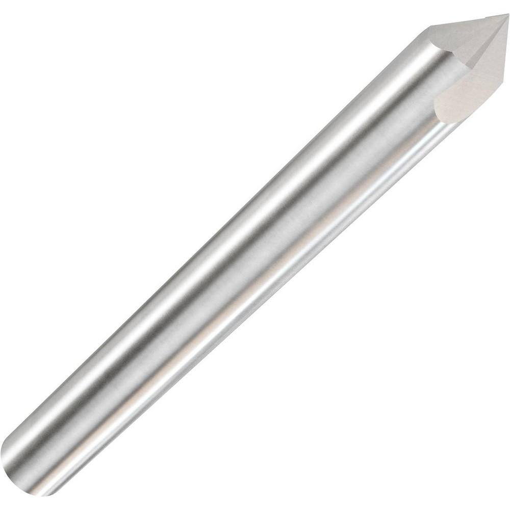 M.A. Ford® Chamfer Mill: 1/8" Dia, 1/8" Shank Dia, 90 deg, 3 Flute, Solid Carbide, Single End - 3HC012503B
