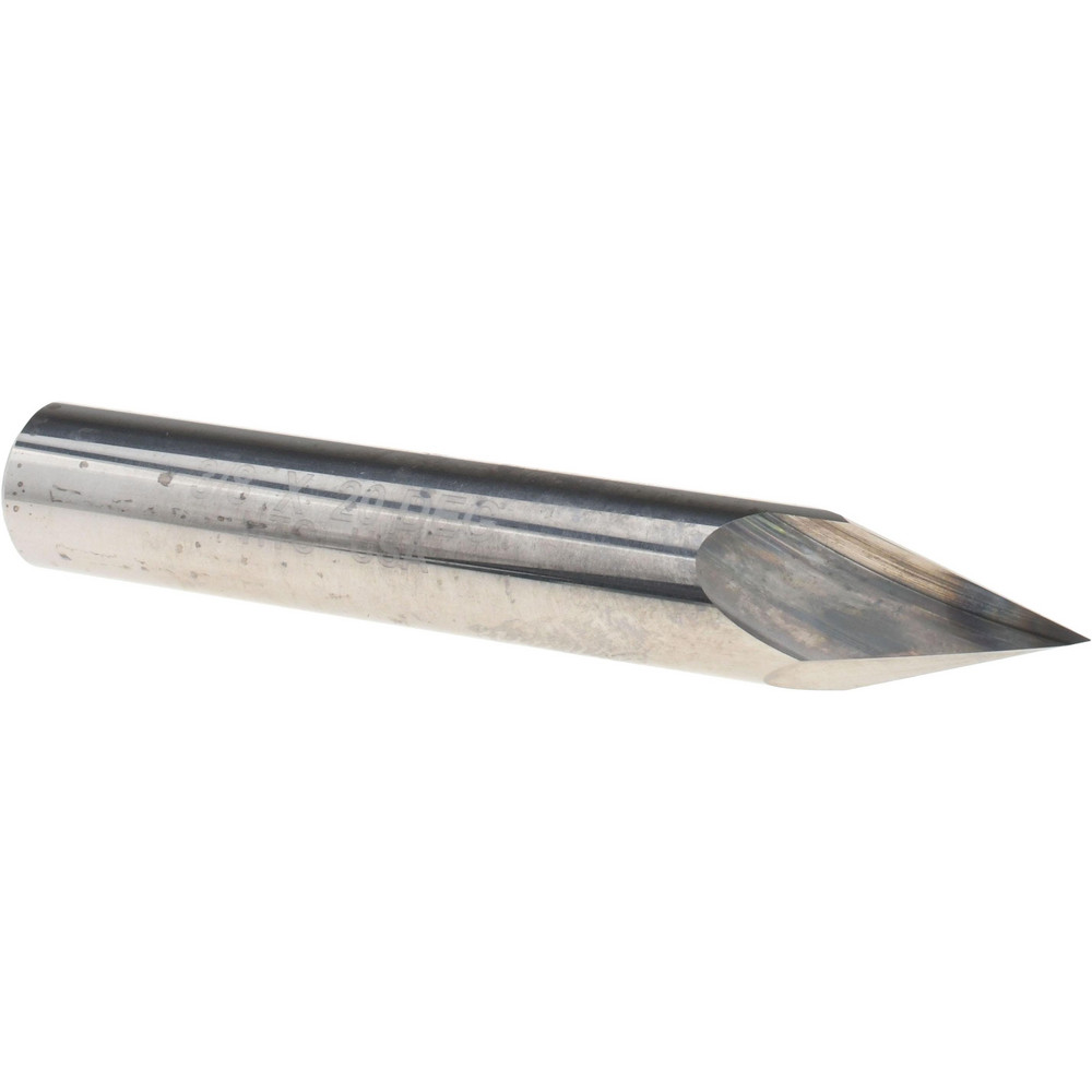 Harvey Tool Chamfer Mill: 1/4" Dia, 1/4" Shank Dia, 40 deg, 3 Flute, Solid Carbide, Single End - 844616