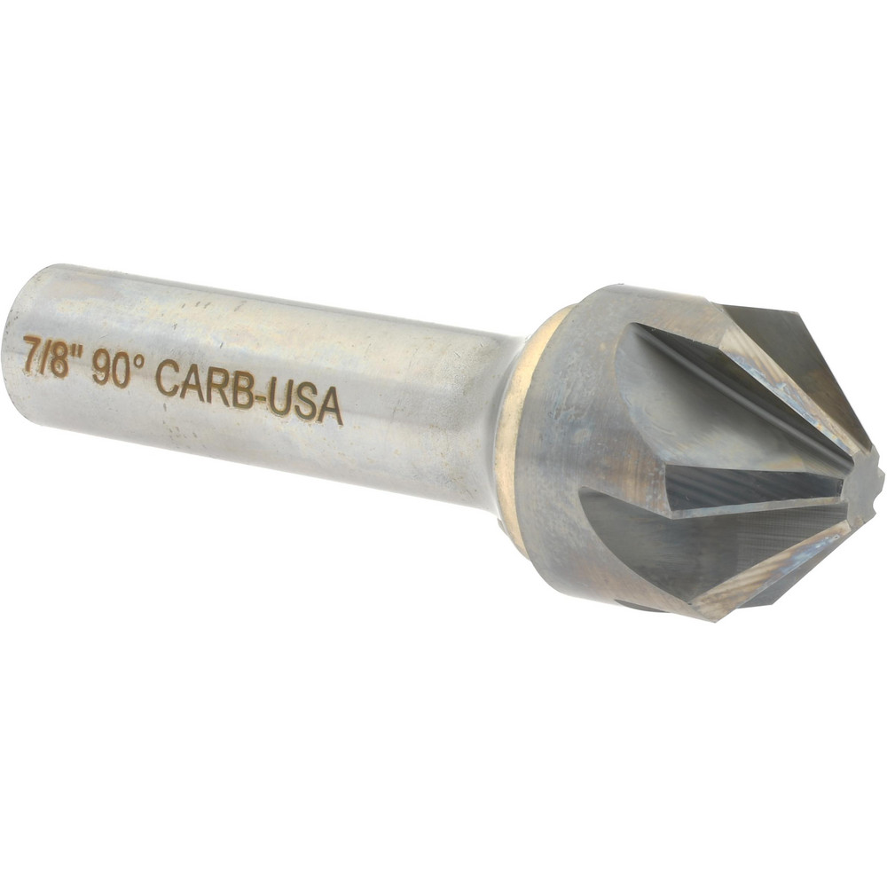 Hertel Countersink: 7/8" Head Dia, 90.00 deg Included Angle, 6 Flute, Solid Carbide, Right Hand Cut - 336-009070