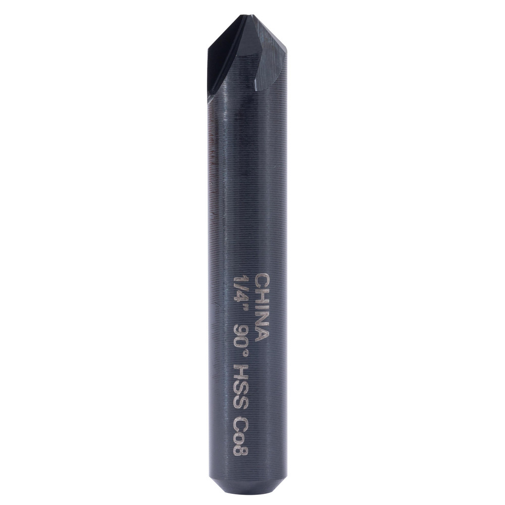 Hertel Countersink: 1/4" Head Dia, 90.00 deg Included Angle, 4 Flute, High-Speed Steel, Right Hand Cut - GX89330096