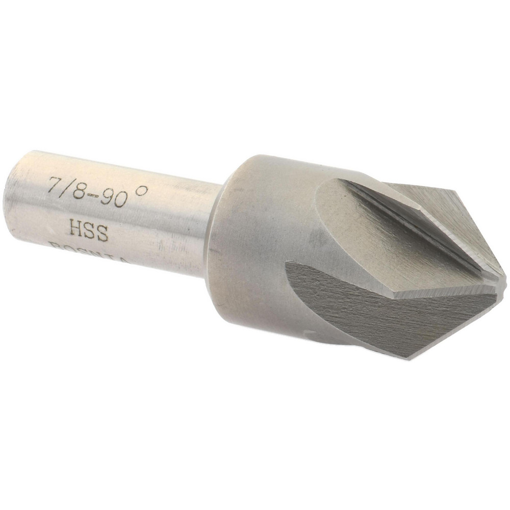 Hertel Countersink: 7/8" Head Dia, 90.00 deg Included Angle, 6 Flute, High-Speed Steel, Right Hand Cut - GX89331441