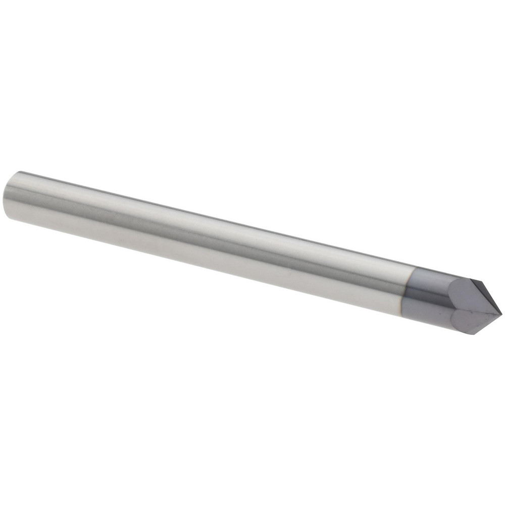 Harvey Tool Chamfer Mill: 3/16" Dia, 3/16" Shank Dia, 70 deg, 2 Flute, Solid Carbide, Single End - 72435