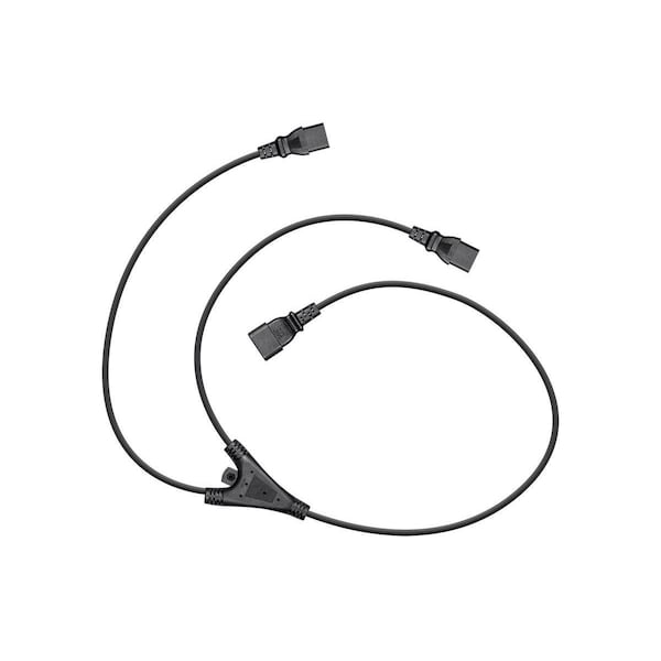 Monoprice Power Cord Splitter - IEC 60320 C14 to 2x IEC 60320 C13_ 18AWG_ 10A_ S - 27313